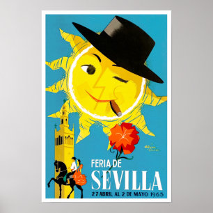 1965 Villa de Sevilla vintage-reis Poster