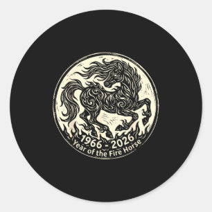 1966 2026 jaar van het vuur paard Chinese zodiak Ronde Sticker