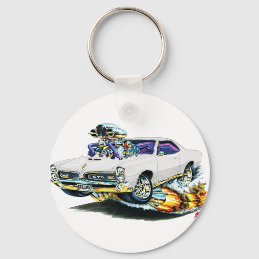 1966-67 GTO witte auto Sleutelhanger (Voorkant)