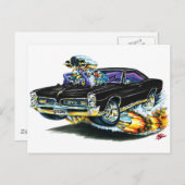 1966-67 GTO zwarte auto Briefkaart (Voorkant / Achterkant)