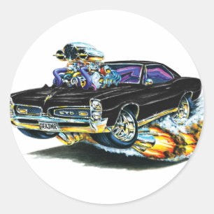 1966-67 GTO zwarte auto Ronde Sticker