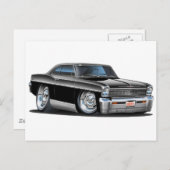 1966-67 Nova Black Car Briefkaart (Voorkant / Achterkant)