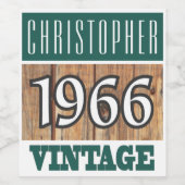 1966 Année de naissance Étiquette de vin (Étiquettes simples)