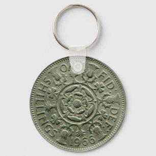 1966 Britse sleutelhanger met twee shilling