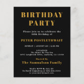 1966 Budget 60th Birthday Invitation Black Gold Flyer (Achterkant)