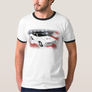 1966 Buick Gran Sport boven Amerikaanse vlag T-shirt
