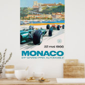 1966 MONACO Grand Prix Racing Poster (Keuken)