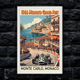 1966 Monaco Grand Prix Wall Poster