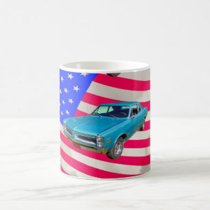 1966 Pontiac Le Mans and American Flag Koffiemok