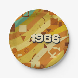 1966 - Retro  jaren '60 Geometrisch ontwerp - Papieren Bordje