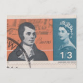 1966 Robert Burns-postzegel | Antieke Literaire Ku Briefkaart (Voorkant)