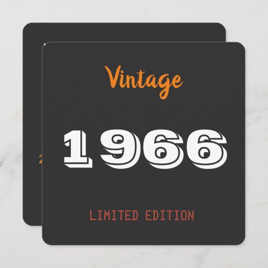 1966 Vintage 60th Birthday Invitation Personalized (Devant / Derrière)