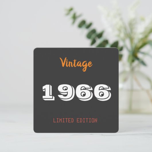 1966 Vintage 60th Birthday Invitation Personalized (Debout devant)