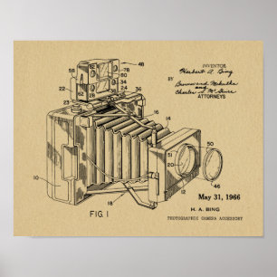 1966 Vintage Camera Patent Art Drawing Print