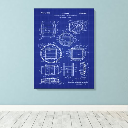 1966 Whiskey Container Art Canvas Afdruk (Insitu (Houten vloer))