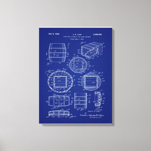 1966 Whiskey Container Art Canvas Afdruk (Voorkant)