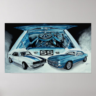 1967 1968 Chevy Camaro SS ART DESIGN by VinnyFish Poster