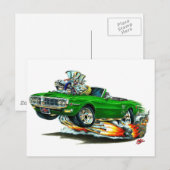 1967-68 Firebird Green Convertible Briefkaart (Voorkant / Achterkant)