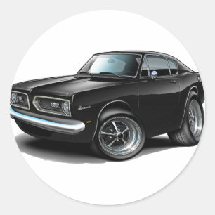 1967-69 Barracuda Black Car Ronde Sticker