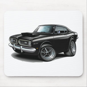 1967-69 Barracuda Black-White Car Muismat