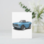 1967-69 Barracuda Lt Blue Convertible Briefkaart (Staand voorkant)