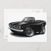 1967-69 Zwarte Convertibel van de Barracuda Briefkaart (Voorkant / Achterkant)