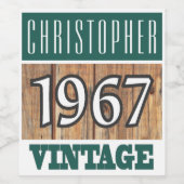 1967 Année de naissance Étiquette de vin (Étiquettes simples)