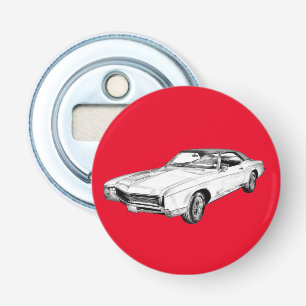 1967 Buick Riviera Classic Car Illustration Button Flesopener