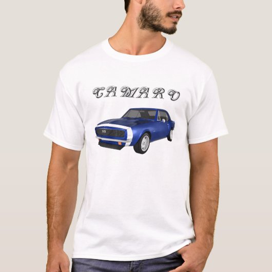 1967 Camaro SS: Blauwe finish: 3D model: T-shirt (Voorkant)