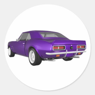 1967 Camaro SS: Paarse afwerking: 3D-model: Ronde Sticker