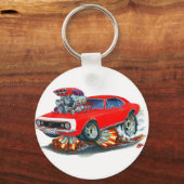 1967 Camaro SS Rood-witte auto Sleutelhanger (Voorkant)