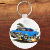 1967 Chevelle Blue Car Sleutelhanger (Voorkant)