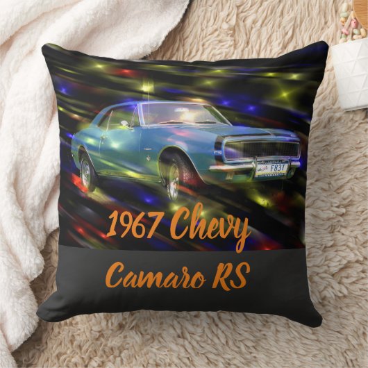 1967 Chevy Camaro RS Mannen Basic Dark T-Shirt Kussen (Deken)