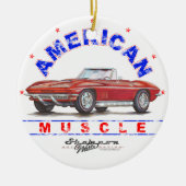 1967 Corvette American Muscle Kerstannament Keramisch Ornament (Voorkant)