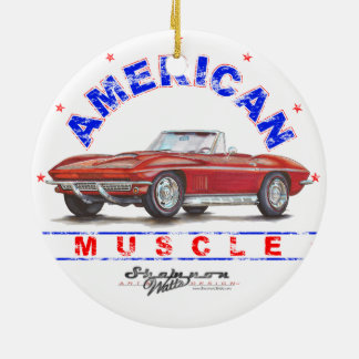 1967 Corvette American Muscle Kerstannament Keramisch Ornament