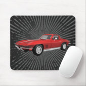 1967 Corvette: Sportauto: Rode afwerking: Mousepad Muismat (Met muis)