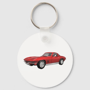 1967 Corvette: Sportauto: Rode afwerking: Sleutelhanger