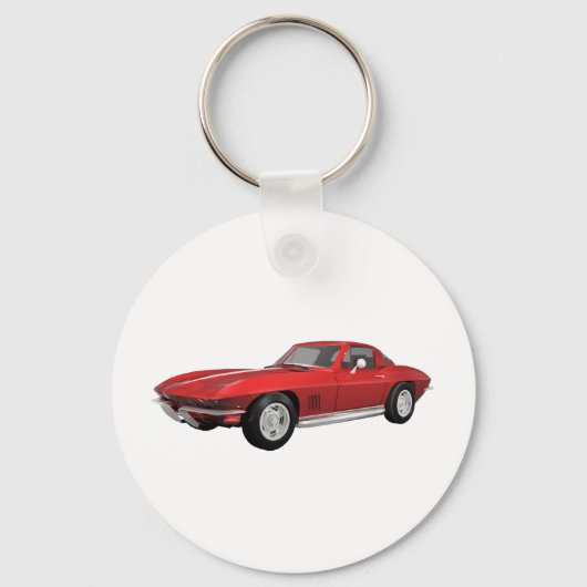1967 Corvette: Sportauto: Roodfinse: Sleutelhanger (Voorkant)