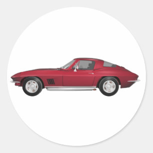 1967 Corvette: Sportauto: Snoep Apple Finish: Ronde Sticker