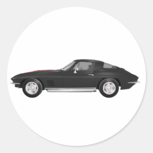 1967 Corvette Sportauto: zwarte finish: Ronde Sticker