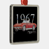1967 Corvette Stingray kerstversiering Metalen Ornament (Rechts)
