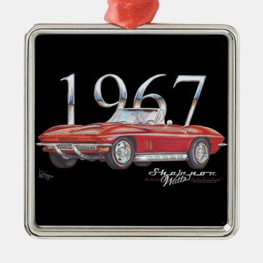 1967 Corvette Stingray kerstversiering Metalen Ornament (Voorkant)