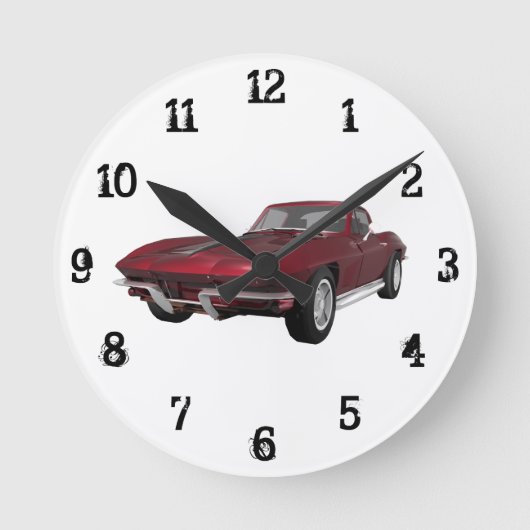 1967 Corvette: Wall Clock Ronde Klok (Voorkant)