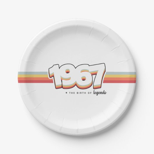 1967 De geboorte van legenden Papieren Bordje (Voorkant)
