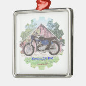 1967 Klassieke motorfiets Yamaha Metalen Ornament (Links)