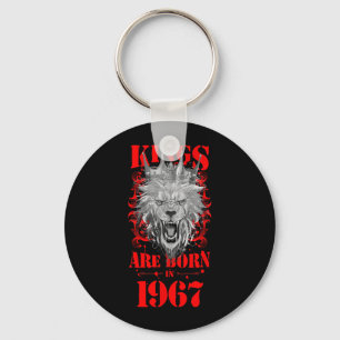 1967 Leeuw Geboren Koning Kroon Verjaardag Quote Sleutelhanger
