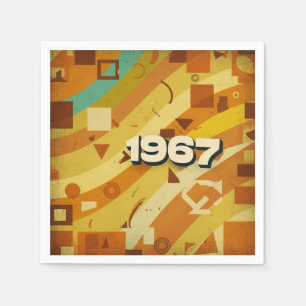 1967 - Retro  jaren '60 Geometrisch ontwerp - Servet