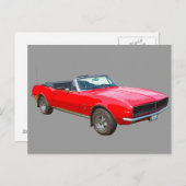 1967 rode, converteerbare Camaro-spier Briefkaart (Voorkant / Achterkant)