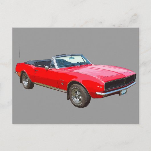 1967 rode, converteerbare Camaro-spier Briefkaart (Voorkant)