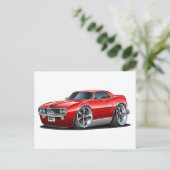 1967 Vuurvogel Rode auto Briefkaart (Staand voorkant)